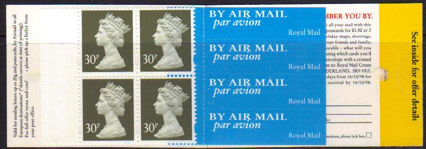 1998 GB - GGA2 �1.20 - 4 x 30p Make Post Memorable (Plain)